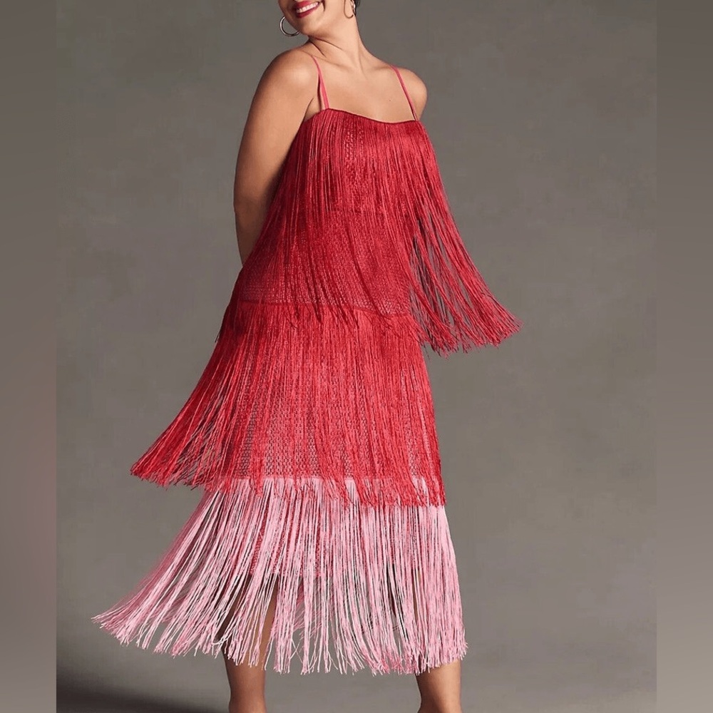 Anthropologie fringe ombré dress  new with tags